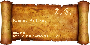 Kavas Vilmos névjegykártya